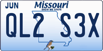 MO license plate QL2S3X
