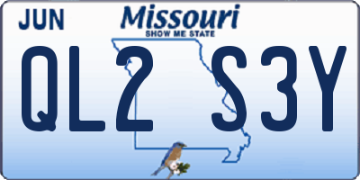 MO license plate QL2S3Y
