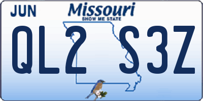 MO license plate QL2S3Z
