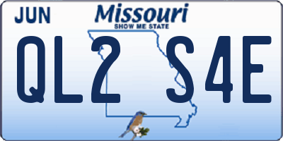 MO license plate QL2S4E