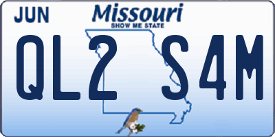 MO license plate QL2S4M