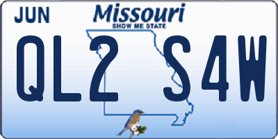 MO license plate QL2S4W