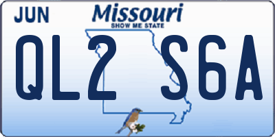 MO license plate QL2S6A