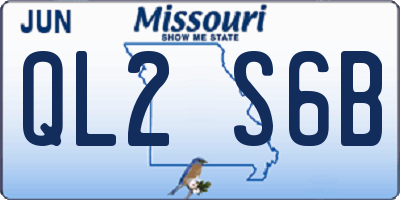 MO license plate QL2S6B
