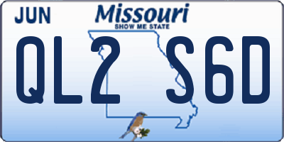 MO license plate QL2S6D