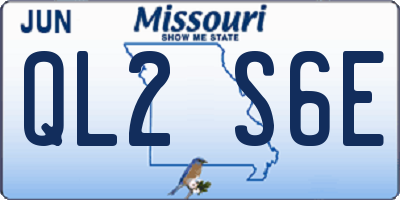 MO license plate QL2S6E