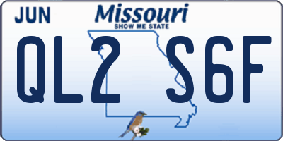 MO license plate QL2S6F