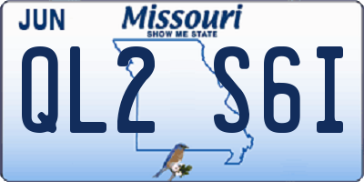 MO license plate QL2S6I