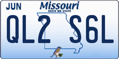 MO license plate QL2S6L
