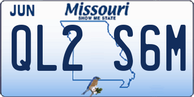 MO license plate QL2S6M