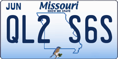 MO license plate QL2S6S