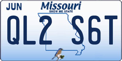 MO license plate QL2S6T