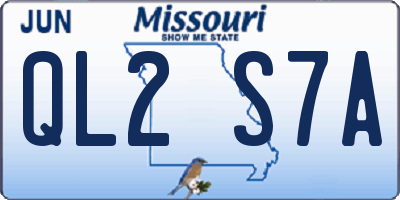 MO license plate QL2S7A