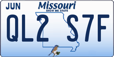 MO license plate QL2S7F