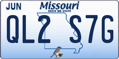 MO license plate QL2S7G