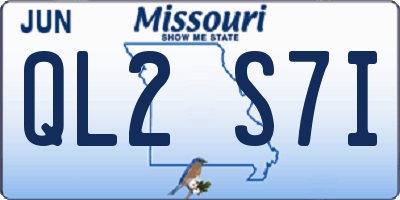MO license plate QL2S7I
