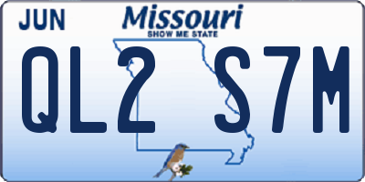 MO license plate QL2S7M