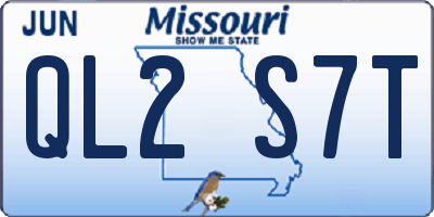 MO license plate QL2S7T