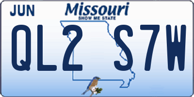MO license plate QL2S7W
