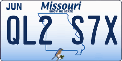 MO license plate QL2S7X