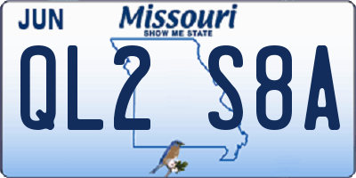 MO license plate QL2S8A