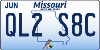 MO license plate QL2S8C