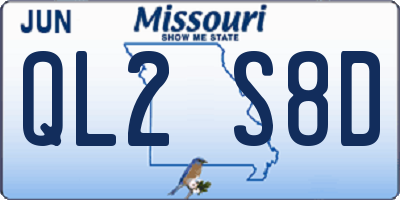 MO license plate QL2S8D