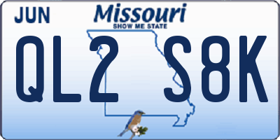 MO license plate QL2S8K