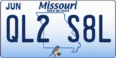 MO license plate QL2S8L