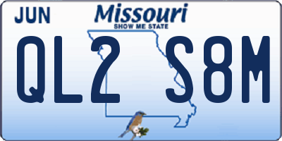 MO license plate QL2S8M