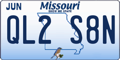 MO license plate QL2S8N