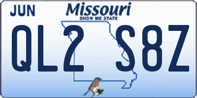 MO license plate QL2S8Z