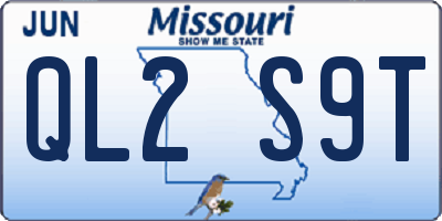 MO license plate QL2S9T
