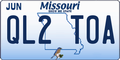 MO license plate QL2T0A