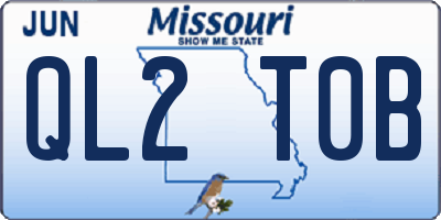 MO license plate QL2T0B
