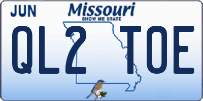 MO license plate QL2T0E