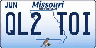MO license plate QL2T0I