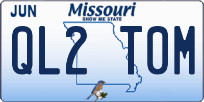 MO license plate QL2T0M
