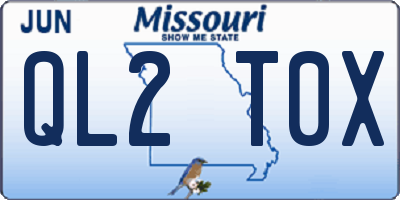 MO license plate QL2T0X