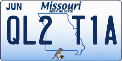 MO license plate QL2T1A