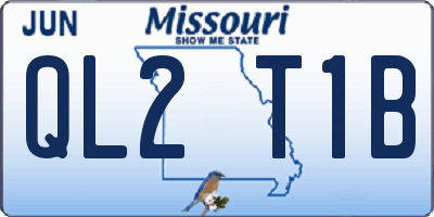 MO license plate QL2T1B