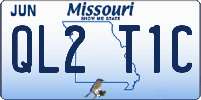MO license plate QL2T1C
