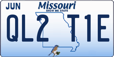 MO license plate QL2T1E