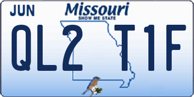 MO license plate QL2T1F