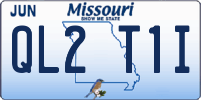 MO license plate QL2T1I
