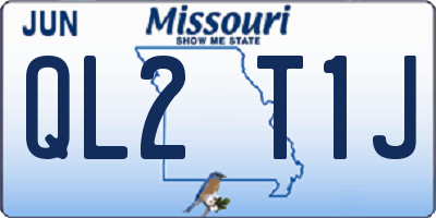 MO license plate QL2T1J
