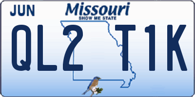 MO license plate QL2T1K