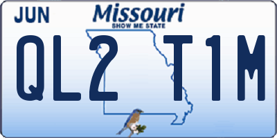 MO license plate QL2T1M