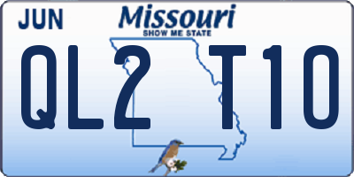 MO license plate QL2T1O