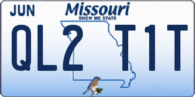 MO license plate QL2T1T